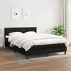 Image de vidaXL vidaXL Lit à sommier tapissier avec matelas Noir 140x190 cm Tissu