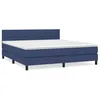 Image de vidaXL Lit Ã  sommier tapissier avec matelas Bleu 160x200 cm Tissu