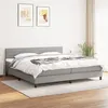 Image de vidaXL Sommier à lattes de lit avec matelas Gris clair 200x200cm Tissu