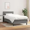 Image de vidaXL Lit Ã  sommier tapissier avec matelas Gris foncÃ© 100x200cm Tissu