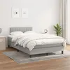 Image de vidaXL Sommier à lattes de lit avec matelas Gris clair 120x200cm Tissu3140201