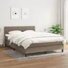 Image de vidaXL Lit Ã  sommier tapissier avec matelas Taupe 140x190 cm Tissu