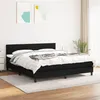 Image de vidaXL Sommier à lattes de lit avec matelas Noir 160x200 cm Tissu