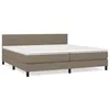 Image de vidaXL Lit Ã  sommier tapissier avec matelas Taupe 200x200 cm Tissu