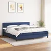Image de vidaXL Sommier à lattes de lit avec matelas Bleu 200x200 cm Tissu