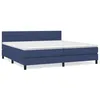 Image de vidaXL Lit Ã  sommier tapissier avec matelas Bleu 200x200 cm Tissu