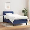 Image de vidaXL Sommier à lattes de lit avec matelas Bleu 90x200 cm Tissu