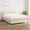 Image de 3140302 vidaXL Lit Ã  sommier tapissier avec matelas CrÃ¨me 140x200 cm Tissu