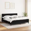 Image de vidaXL Sommier à lattes de lit avec matelas Noir 160x200 cm Tissu