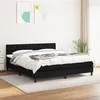 Image de vidaXL Sommier à lattes de lit avec matelas Noir 180x200 cm Tissu