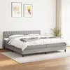 Image de vidaXL Sommier à lattes de lit avec matelas Gris clair 200x200cm Tissu