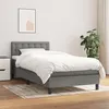 Image de vidaXL Sommier à lattes de lit avec matelas Gris foncé 80x200 cm Tissu