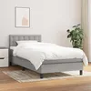 Image de vidaXL Sommier à lattes de lit et matelas Gris clair 90x190 cm Tissu
