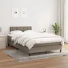 Image de vidaXL Sommier à lattes de lit avec matelas Taupe 120x200 cm Tissu3140365