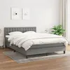 Image de vidaXL Lit à sommier tapissier avec matelas Gris foncé 140x190cm Tissu
