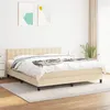 Image de vidaXL Sommier à lattes de lit avec matelas Crème 160x200 cm Tissu