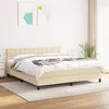 Image de vidaXL Lit à sommier tapissier avec matelas Crème 180x200 cm Tissu