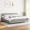 Image de vidaXL Sommier à lattes de lit avec matelas Gris clair 200x200cm Tissu