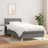 Image de vidaXL Sommier à lattes de lit avec matelas Gris foncé 90x200 cm Tissu
