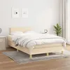 Image de vidaXL Sommier à lattes de lit avec matelas Crème 120x200 cm Tissu