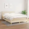 Image de vidaXL Sommier à lattes de lit avec matelas Crème 140x190 cm Tissu