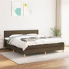 Image de vidaXL Sommier à lattes de lit avec matelas Marron foncé 160x200 cm