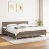 Image de vidaXL Sommier à lattes de lit avec matelas Taupe 200x200 cm Tissu