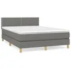 Image de vidaXL Lit Ã  sommier tapissier avec matelas Gris foncÃ© 140x200cm Tissu