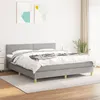 Image de vidaXL Sommier à lattes de lit avec matelas Gris clair 180x200cm Tissu3140553