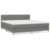 Image de vidaXL Lit Ã  sommier tapissier avec matelas Gris foncÃ© 180x200cm Tissu