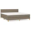 Image de vidaXL Lit Ã  sommier tapissier avec matelas Taupe 180x200 cm Tissu