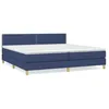 Image de vidaXL Lit Ã  sommier tapissier avec matelas Bleu 200x200 cm Tissu