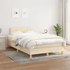Image de vidaXL Sommier à lattes de lit avec matelas Crème 120x200 cm Tissu