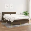Image de vidaXL Sommier à lattes de lit avec matelas Marron foncé 140x190 cm