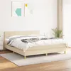 Image de vidaXL Sommier à lattes de lit avec matelas Crème 160x200 cm Tissu