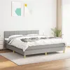 Image de vidaXL Sommier à lattes de lit avec matelas Gris clair 180x200cm Tissu