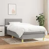 Image de vidaXL Sommier à lattes de lit avec matelas Gris clair 90x200 cm Tissu