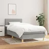 Image de vidaXL Sommier à lattes de lit avec matelas Gris clair 100x200cm Tissu