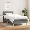 Image de vidaXL Sommier à lattes de lit avec matelas Gris foncé 100x200cm Tissu3140674