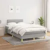 Image de vidaXL Sommier à lattes de lit avec matelas Gris clair 120x200cm Tissu3140681