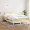 Image de vidaXL Sommier à lattes de lit avec matelas Crème 120x200 cm Tissu