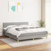 Image de vidaXL Sommier à lattes de lit avec matelas Gris clair 180x200cm Tissu