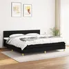 Image de vidaXL Sommier à lattes de lit avec matelas Noir 200x200 cm Tissu