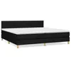 Image de vidaXL Lit Ã  sommier tapissier avec matelas Noir 200x200 cm Tissu