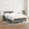 Image de vidaXL Sommier à lattes de lit avec matelas Gris foncé 120x200cm Tissu