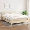 Image de vidaXL Sommier à lattes de lit avec matelas Crème 140x200 cm Tissu