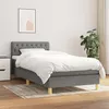 Image de vidaXL Sommier à lattes de lit et matelas Gris foncé 90x190 cm Tissu
