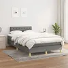 Image de vidaXL Sommier à lattes de lit avec matelas Gris foncé 120x200cm Tissu3140842