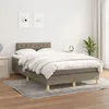 Image de vidaXL Sommier à lattes de lit avec matelas Taupe 120x200 cm Tissu