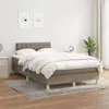 Image de 3140845 vidaXL Lit Ã  sommier tapissier avec matelas Taupe 120x200 cm Tissu